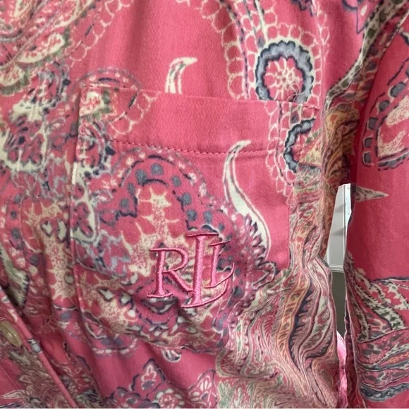 Ralph Lauren Pink Paisley Button Down Shirt - Picture 5 of 7